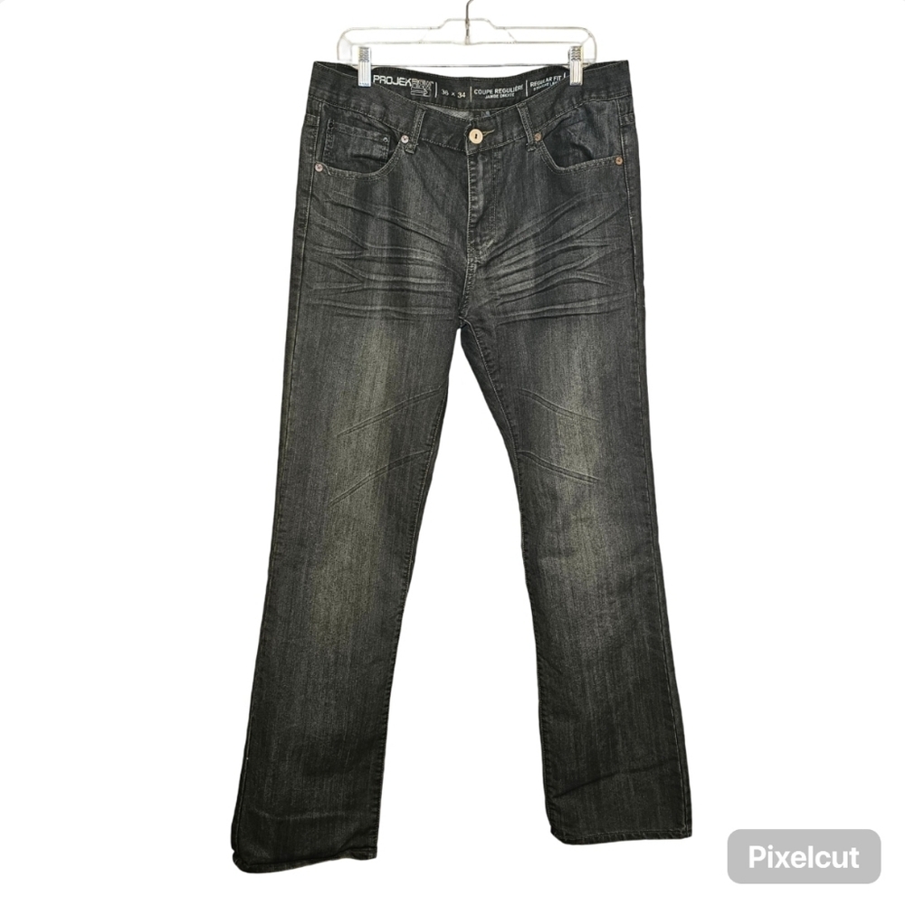 Projekt Raw straight cut cotton blend denim blue jeans pants size men 36x30 US